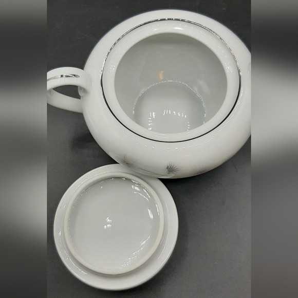 Creative Fine China Japan 1014 PLATINUM STARBURST Covered Sugar Bowl & Creamer - Picture 4 of 10